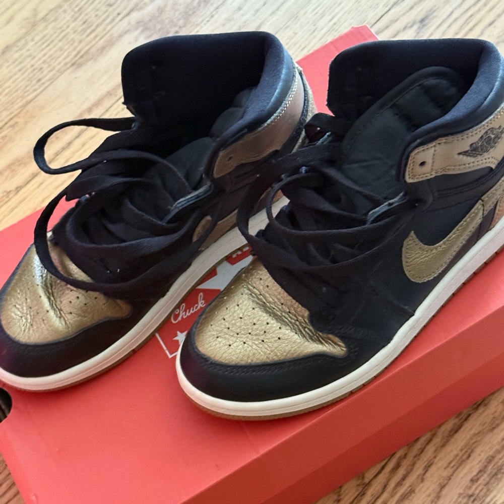 Jordan Kids Sneakers Black and Gold